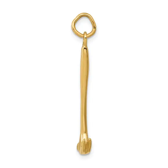 14K Yellow Gold 3D Hammer Charm Carpenter Jewelry 30mm x 15mm {3}