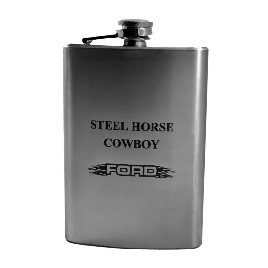 8oz Steel Horse Cowboy Stainless Steel Flask {1}