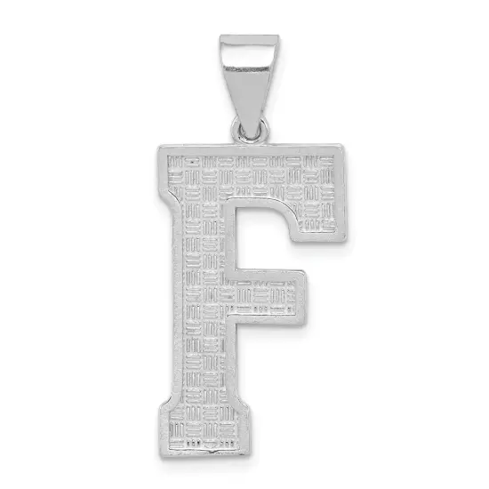Sterling Silver Initial F Charm Jewerly 35mm x 15mm {1}