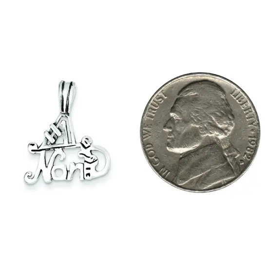 Sterling Silver #1 Nana Pendant Charm Family Jewelry 20mm x 18mm {2}