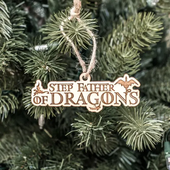 Ornament - Step Father of Dragons - Raw Wood 2x4in {1}