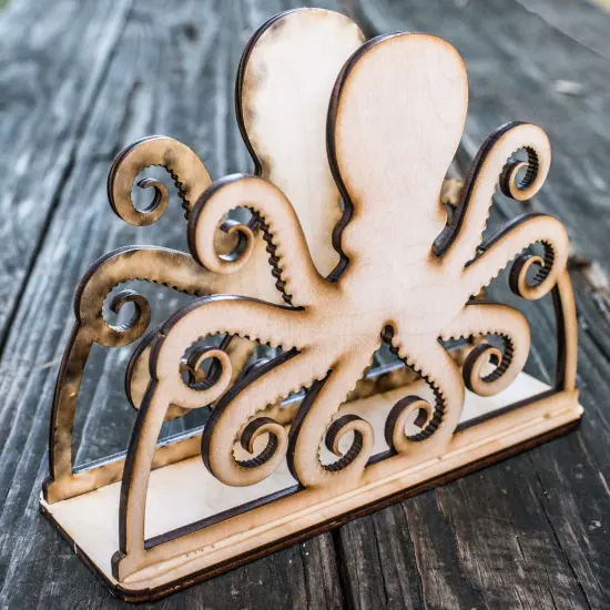 Napkin Holder - Octopus - Raw Wood Craft {3}