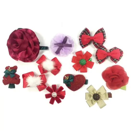 Wrapables Red and Bold Hair Clips (Set of 12) {1}