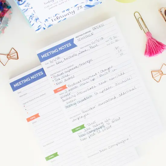 bloom daily planners Planning Pad, 6" x 9", Double Sided Meeting Notes, Neutral {2}