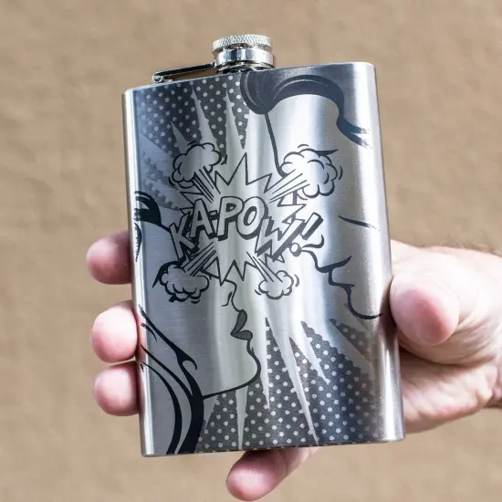8oz Ka-Pow Stainless Steel Flask {3}