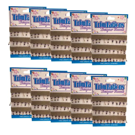 5 Yards of Nora Beaded Fringe Trim 3/4" x 18" -Lavender Tobacco Multi {7}