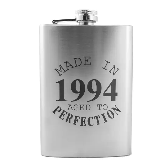8oz Made in 1994 Aged to Perfection Stainless Steel Flask {1}