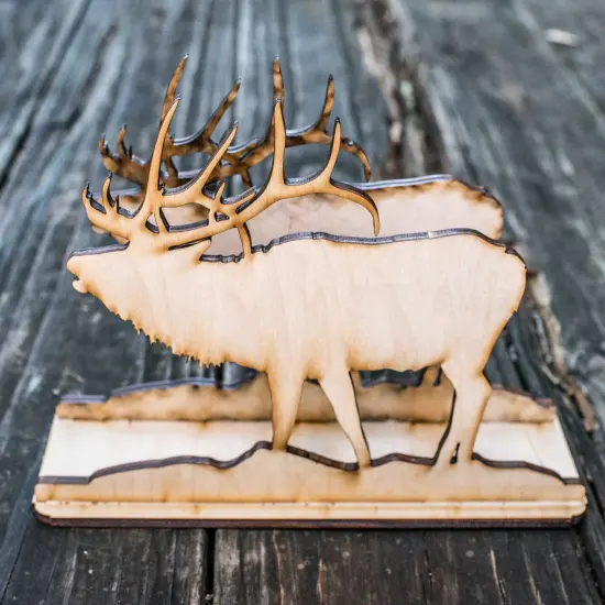 Napkin Holder - Elk - Raw Wood Craft {1}
