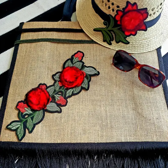 Pack of 5 Dakota Two Tone Gusset Jute Tote Bag Crafting Essential Green {4}