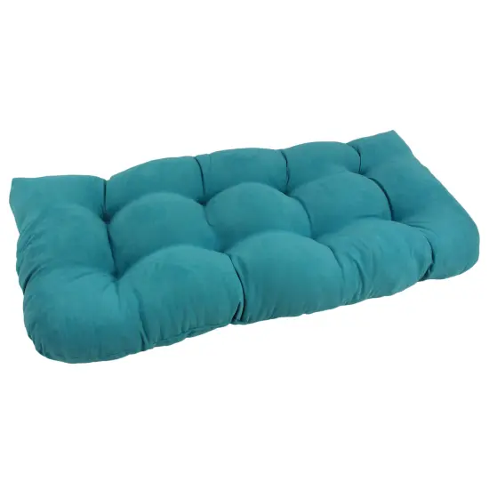 42-inch by 19-inch U-Shaped Micro Suede Polyester Tufted Settee/Bench Cushion - Aqua Blue {1}