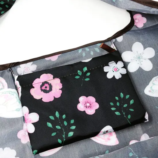 Wrapables Large & Small Foldable Tote Nylon Reusable Grocery Bags, Set of 2 Lavender Bloom {9}