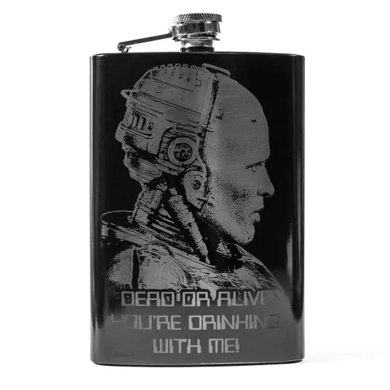 8oz BLACK Dead or Alive Flask {1}