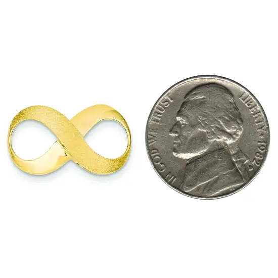 14K Yellow Gold Infinity Chain Slide Pendant Jewerly 13.4mm x 22.7mm {2}