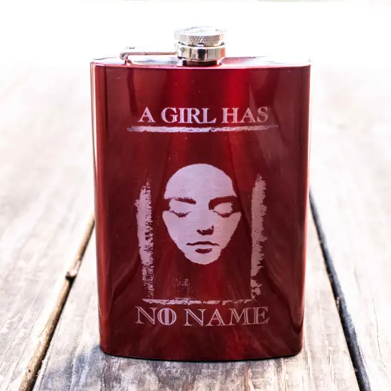 8oz RED A Girl Has No Name Flask {1}