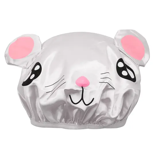 Wrapables Fun and Novelty Double Layer Waterproof Shower Caps for Kids (Set of 2) Precious Bow {8}