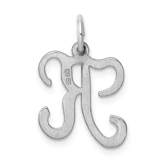 Sterling Silver Stamped Initial Letter K Charm Pendant Jewerly 20mm x 12mm {4}