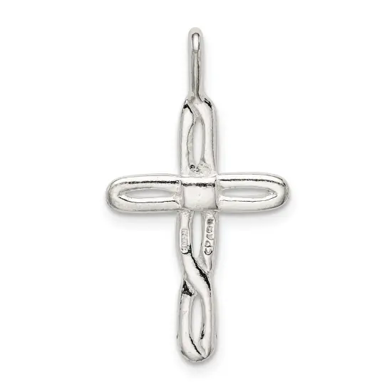 Sterling Silver Cross Charm Religious Jewelry 30mm x 16mm {3}