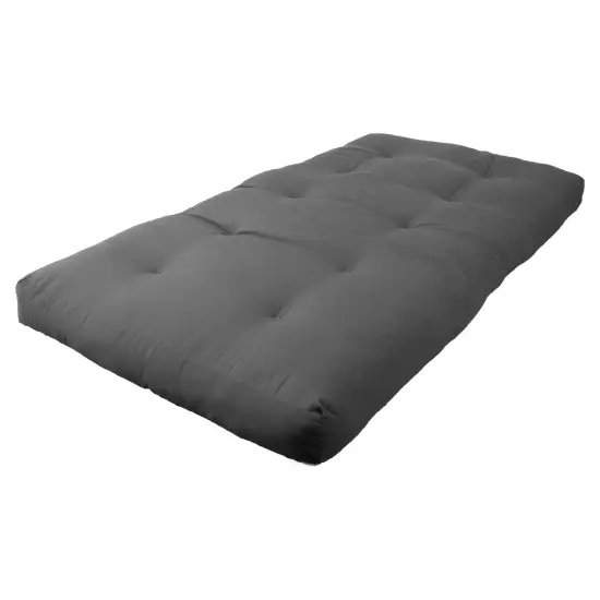 Blazing Needles Renewal 6-inch Twill Twin-size Futon Mattress - Steel Grey - Steel Grey {1}