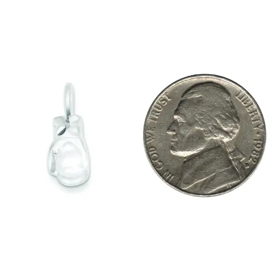 Sterling Silver Boxing Glove Charm Pendant FindingKing Jewerly 20mm x 8mm {2}