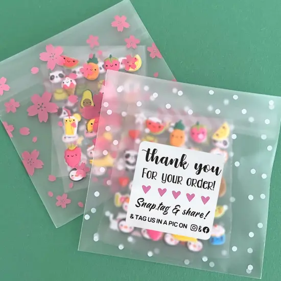 Wrapables Snap Tag & Share Small Business Thank You Stickers Roll, Sealing Stickers and Labels for Boxes, Envelopes, Bags and Packages (500pcs) {5}