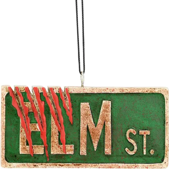 Tree Buddees Elm St. Street Sign Halloween Ornament Creepy Decoration {3}