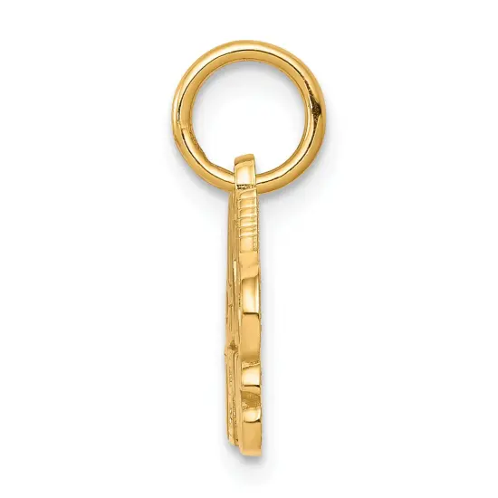 10K Gold I Love Tennis Charm Heart Racquet Sports New 18 X 17mm Jewerly {3}