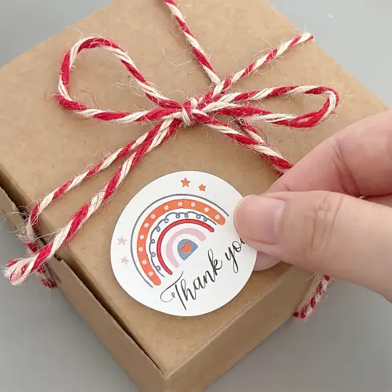 Wrapables 1.5 inch Rainbow Thank You Stickers Roll, Sealing Stickers and Labels for Boxes, Envelopes, Bags, Small Businesses, Weddings, Parties (500pcs) {4}