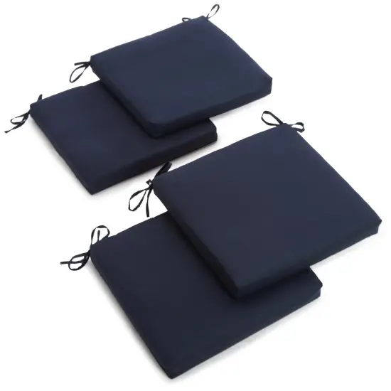 20-inch by 19-inch Twill Chair Cushion (Set of Four) - Navy {1}