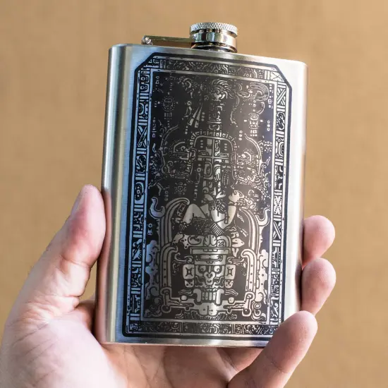 8oz Mayan Astronaut Stainless Steel Flask {5}