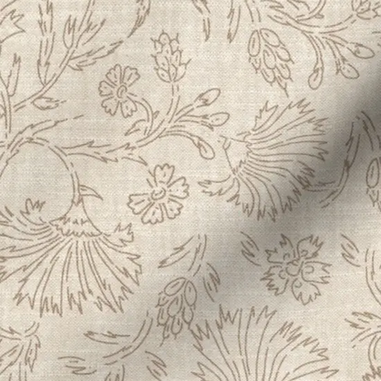 Various Fabrics by the Yard or Fat Quarter Boho Taupe Floral Bohemian Neutral Faux Woven Look Rustic Flowers India Inspired Custom Printed Fabric by Spoonflower {7}
