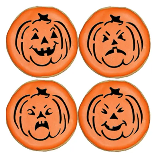 Mini Halloween Pumpkin Faces Cookie Stencils | C573 by Designer Stencils | Cookie Decorating Tools | {2}