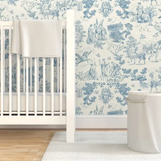 Pre-Pasted Wallpaper 2FT Wide Ancient Greece Mythical Toile Temple Mythology Creatures Minotaur Pegasus Medusa Centaur Custom Pre-pasted Wallpaper by Spoonflower {7}