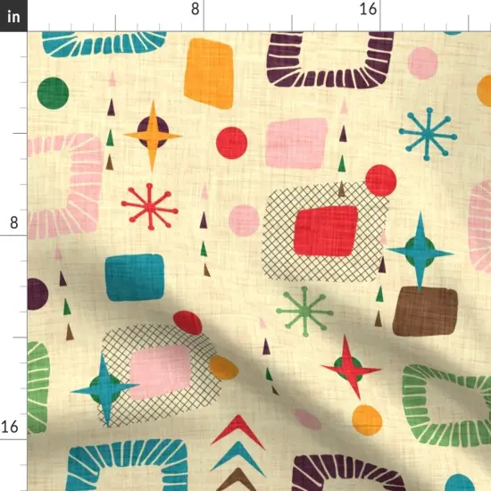 Various Fabrics by the Yard or Fat Quarter Retro Mod Mid Century Modern 1950S Geometric Atomic Colorful Midcentury Custom Printed Fabric by Spoonflower {2}