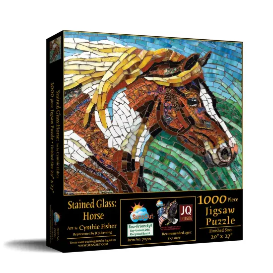 Sunsout Stained Glass Horse 1000 pc Jigsaw Puzzle 70701 {3}