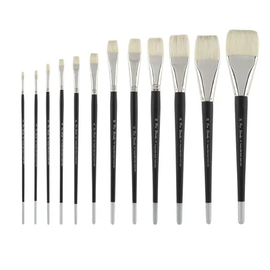 Creative Mark Pro Stroke Premium White Chungking Hog Bristle Artist Paint Brush - Bright - Natural Bristle Brush w/ Great Control Suitable for Oils, Watercolors, Acrylics, Alkyds, Caseins {2}