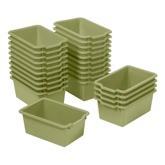 Scoop Front Storage Bins, Multipurpose Organization, 25-Pack Fern Green {1}