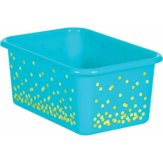 Teal Confetti Small Plastic Storage Bin, Pack of 3 {2}