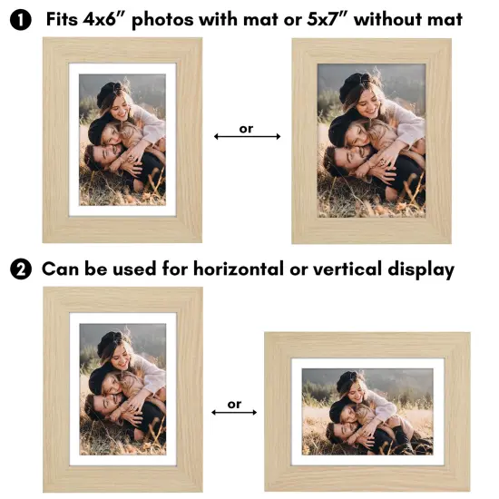 Americanflat Picture Frame with Wide Molding with Mat - Modern Wide Picture Frame - Plexiglass Cover - Hanging Hardware - Includes Easel {4}
