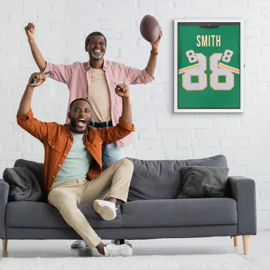 Americanflat 23x31 Lockable Jersey Display Case - Jersey Shadow Box Frame - Includes Built-in Hook for Jersey - Anti-Theft Lock - Polished Plexiglass Cover - Hanging Hardware White {6}