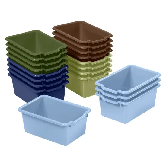 Scoop Front Storage Bins, Multipurpose Organization, 20-Pack Earthtone {1}
