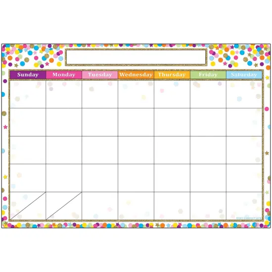 Smart Poly Chart, 13" x 19", Confetti Calendar, Pack of 6 {2}