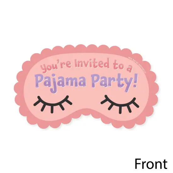 Big Dot of Happiness Pajama Slumber Party - Shaped Fill-In Invitations - Girls Sleepover Birthday Party Invitation Cards with Envelopes - Set of 12 {4}