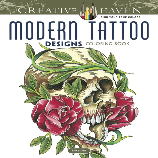 Creative Haven: Modern Tattoo Designs Coloring Book-Softcover {1}