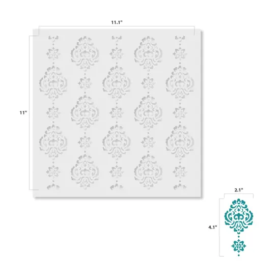 Rosie Damask All Over Embossing 12 x 12 Stencil | FS130 by Designer Stencils | Floral Stencils | {2}