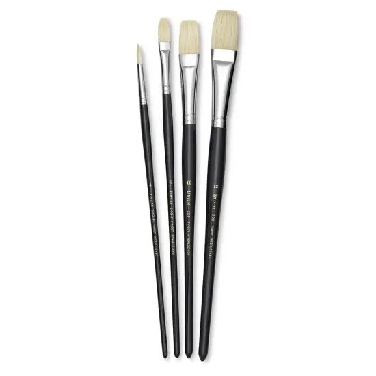 Utrecht Natural Chungking Pure Bristle Brush - Set of 4, Long Handle {1}
