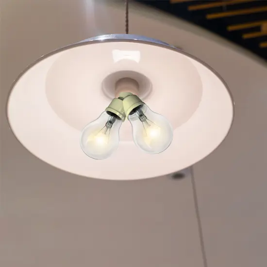 Stanley Twin Socket Adapter - Converts One Bulb Socket into Two White {3}