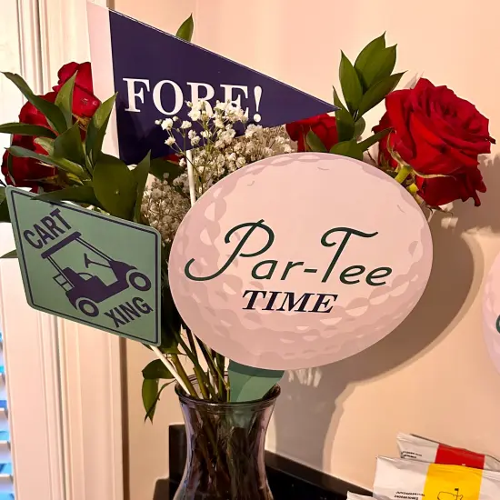 Big Dot of Happiness Par-Tee Time - Golf - Birthday or Retirement Party Centerpiece Sticks - Table Toppers - Set of 15 {4}