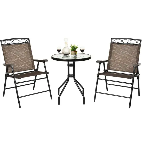 Patio Dining Set with Patio Folding Chairs and Table {1}