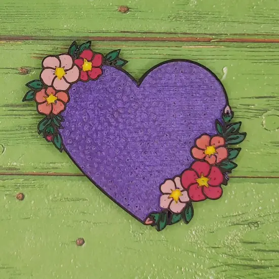 Heart with Flowers Silicone Freshie Mold {3}