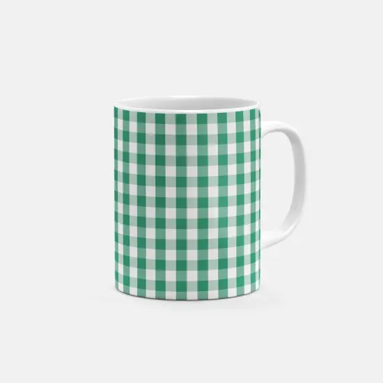 Green Gingham Mug {1}